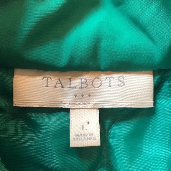 3-$30 TALBOTS green quilted large vest - Picture 4 of 4